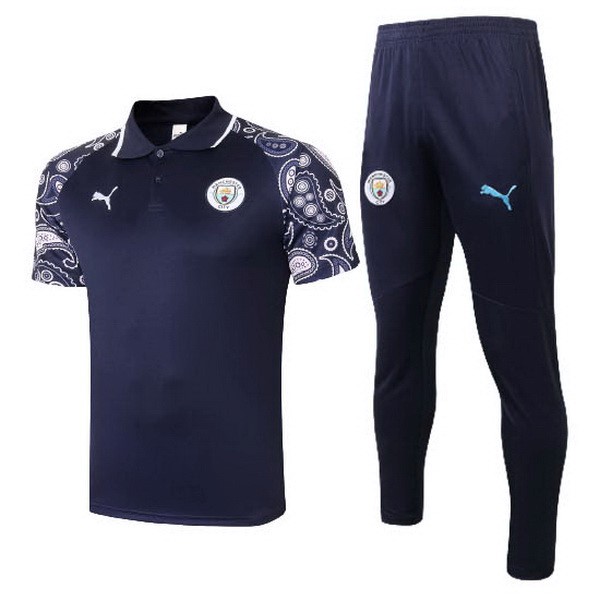 Polo Manchester City Conjunto Completo 2020-21 Purpura Negro